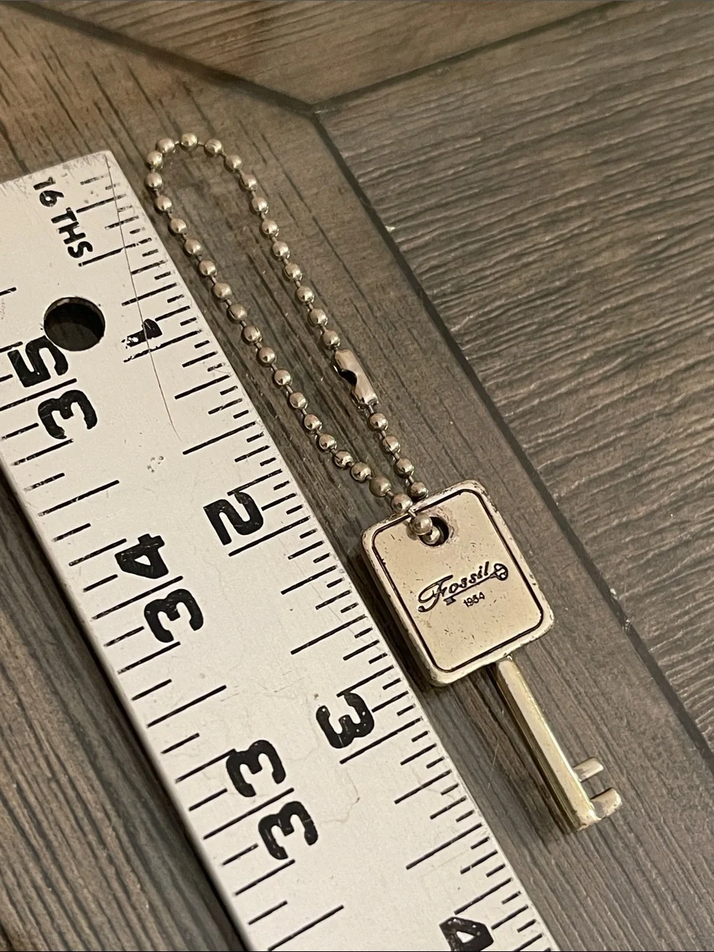 Fossil Brand Key Bag Charm on Ball Chain - Silver-tone